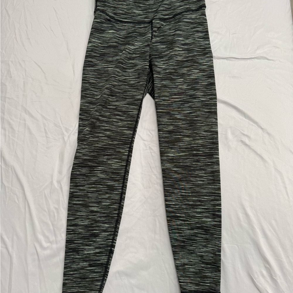 Old Navy Active Green, Black and White Striped Leggings